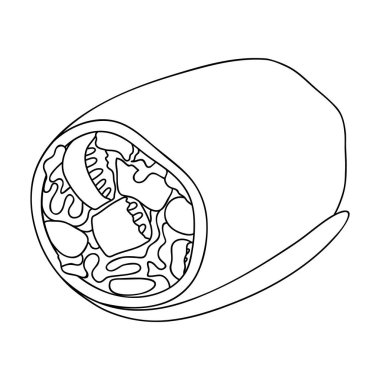 Pita ekmeği organik sebze. Bir vejetaryen yemek için insanlar kim et yemem. Vejetaryen yemekleri simgesi anahat stili vektör simge stok web çizimde tek.