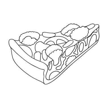 Vejetaryen sebze pasta. Pasta vejetaryenler için etsiz sebze. Vejetaryen yemekleri anahat stili vektör simge stok çizim simgesini tek.
