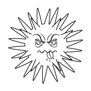 Yeşil virüs simgesi beyaz arka plan üzerinde izole anahat tarzı. Virüsler ve bakteriler sembol stok vektör çizim.