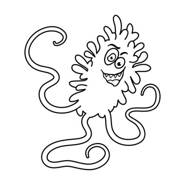 Menekşe virüs simgesi beyaz arka plan üzerinde izole anahat tarzı. Virüsler ve bakteriler sembol stok vektör çizim.