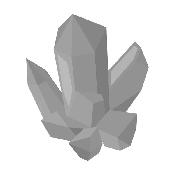 Blauw mineraal. Crystal, die een steden is geproduceerd in de mijn. Mijne industrie één pictogram in zwart-wit stijl vector symbool stock illustratie. — Stockvector