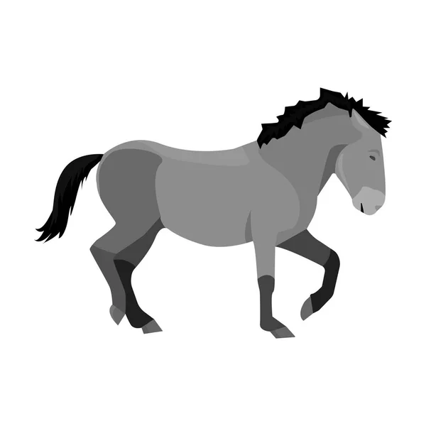 Mongolisk häst. Fordon forntida mongolov i kriget. Mongoliet enda ikon i svartvit stil vektor symbol stock illustration. — Stock vektor