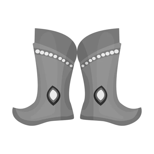 Bottes militaires des Mongols.part de la robe nationale de Mongolie.Mongolie icône unique en monochrome de style vectoriel symbole illustration stock . — Image vectorielle