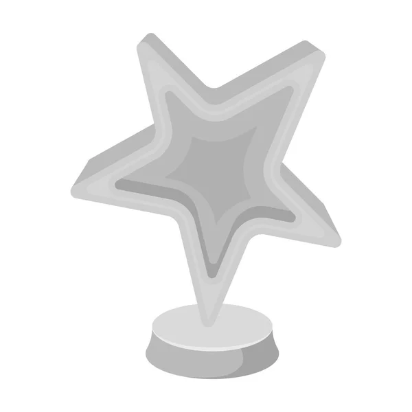 Gouden award in de vorm van een ster. De prijs voor beste rol in een actiefilm. Film awards één pictogram in zwart-wit stijl vector symbool stock illustratie. — Stockvector