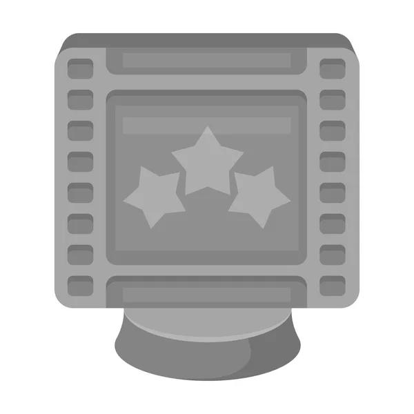 Prix sous la forme d'une bande vidéo pour le meilleur acteur. Prix du film icône unique dans le style monochrome vectoriel symbole illustration stock . — Image vectorielle