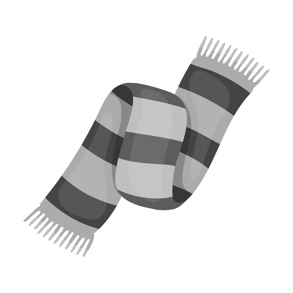 Schönen zweifarbigen Schal. Schal mit ihren Seilen an den Enden.Schals und Schals einzigen Symbol in monochromen Stil Vektor Symbol Stock Illustration. — Stockvektor