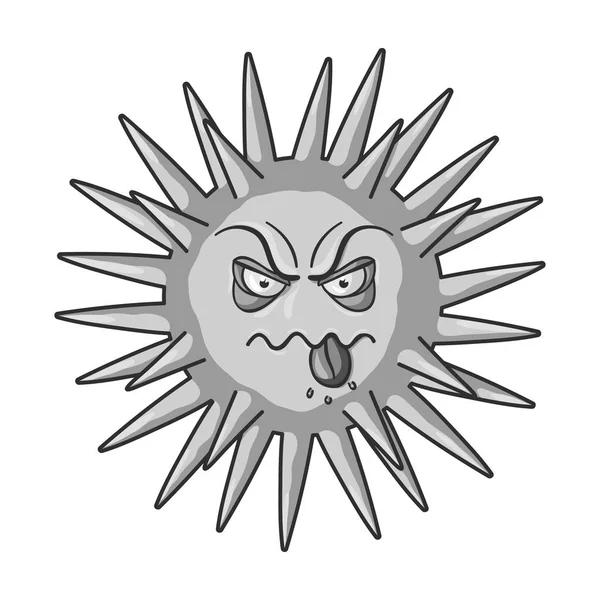 Icône de virus vert dans un style monochrome isolé sur fond blanc. Illustration vectorielle du symbole virus et bactéries . — Image vectorielle