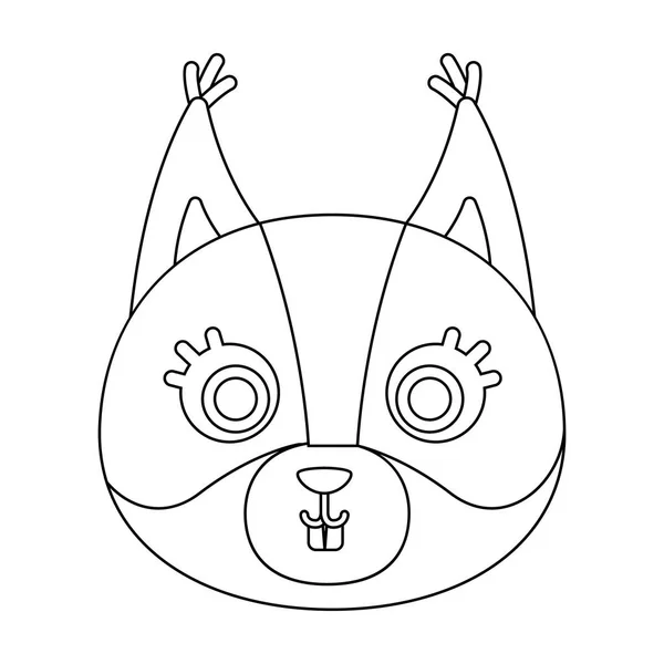 Icono de hocico de ardilla en estilo de contorno aislado sobre fondo blanco. Animal hocico símbolo stock vector ilustración . — Vector de stock