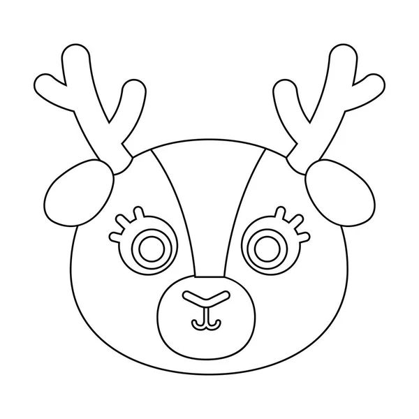 Icono de bozal de ciervo en estilo de contorno aislado sobre fondo blanco. Animal hocico símbolo stock vector ilustración . — Archivo Imágenes Vectoriales