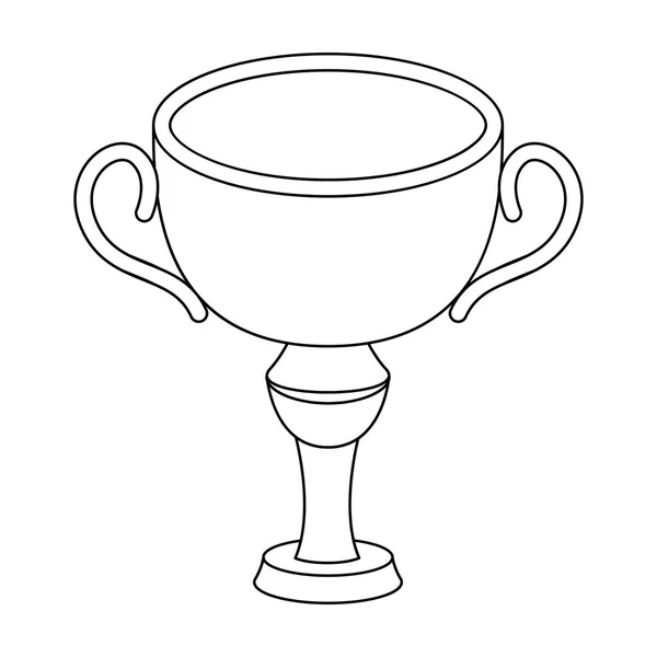 競争のシルバー賞を受賞。2 位のカップ。賞やトロフィー シングル アウトライン スタイル ベクトル シンボル ストック イラストのアイコン. — ストックベクタ