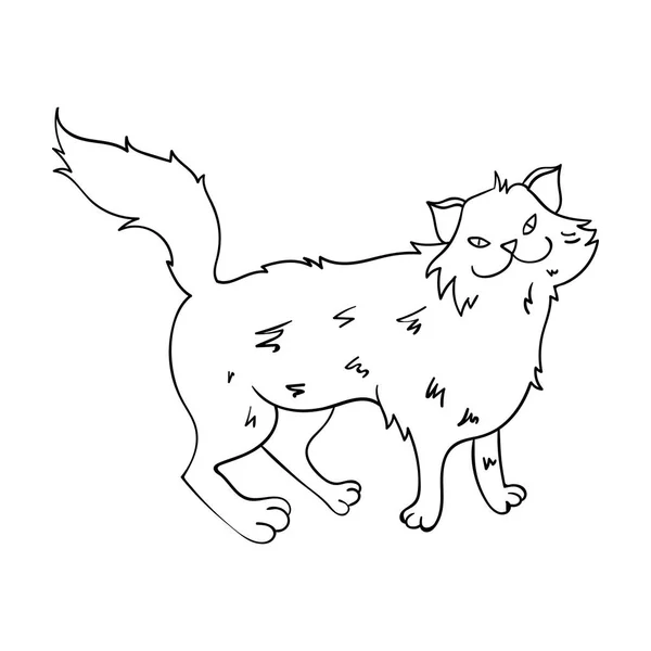 Иконка "Норвежский лесной кот" в очертаниях выделена на белом фоне. Породы кошек векторные иллюстрации . — стоковый вектор
