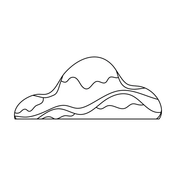 Montanha de areia marrom baixa.Ícone único de montanhas diferentes em ilustração de estoque de símbolo de vetor de estilo de contorno . —  Vetores de Stock