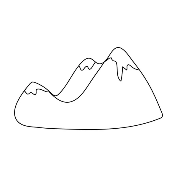 Montañas verdes. cordillera cubierta de bosque densa. Diferentes montañas solo icono en el estilo de contorno símbolo vectorial stock illustration . — Archivo Imágenes Vectoriales