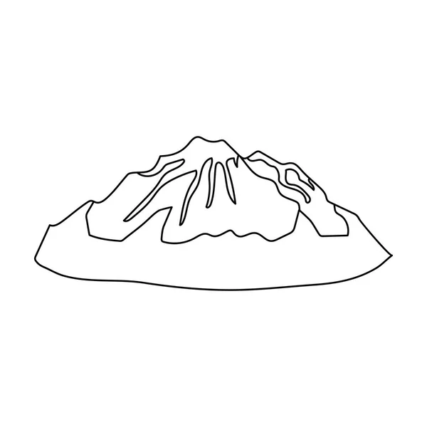 Montañas verdes.Montaña con nieve.Diferentes montañas icono único en el estilo de contorno símbolo vectorial stock illustration . — Archivo Imágenes Vectoriales