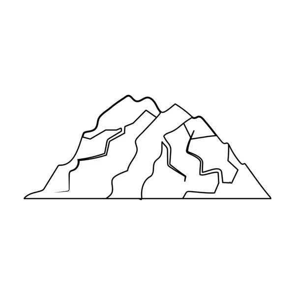 Montaña de hielo todas las grietas. La montaña desde la que los icebergs. Diferentes montañas icono único en el estilo de contorno símbolo vectorial stock illustration . — Archivo Imágenes Vectoriales