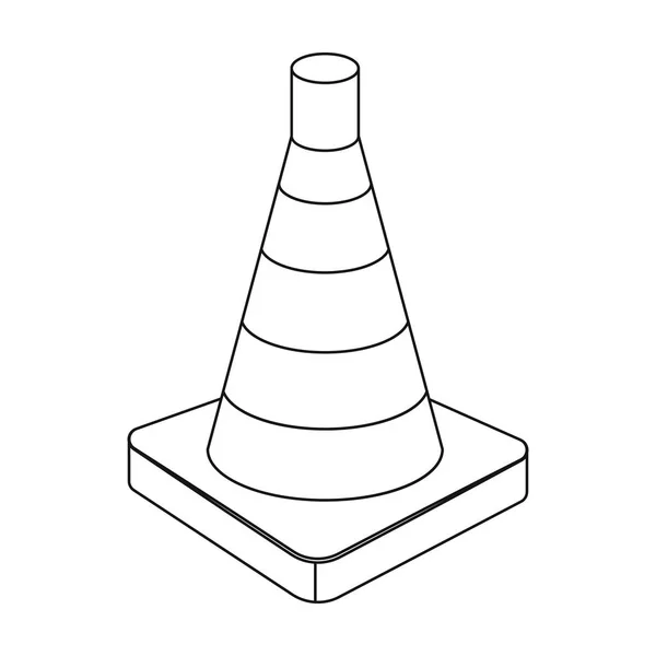 Піктограма конуса трафіку в контурному стилі ізольовано на білому тлі. Поліцейський символ запас Векторні ілюстрації . — стоковий вектор