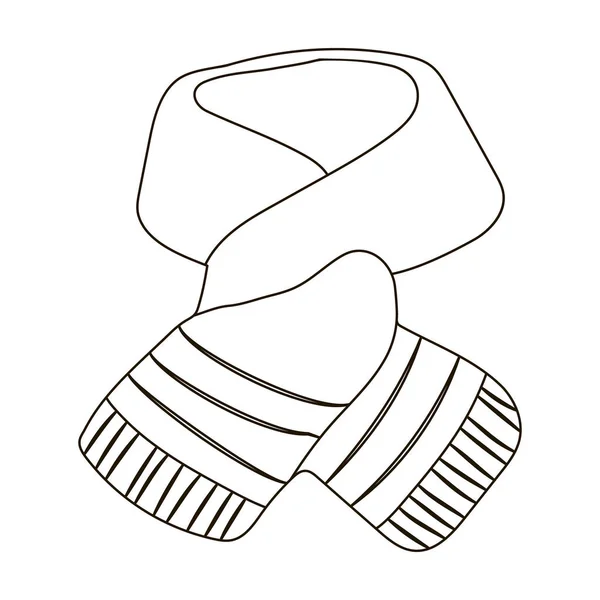 Stilvolle grüne Schal unter einer Jacke. Schals und Schals einzigen Symbol in Umriss Stil Vektor Symbol Stock Illustration. — Stockvektor