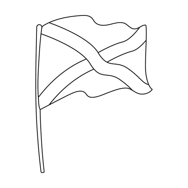 Icona Bandiera di Scozia in stile contorno isolato su sfondo bianco. Scozia paese simbolo stock vettore illustrazione . — Vettoriale Stock