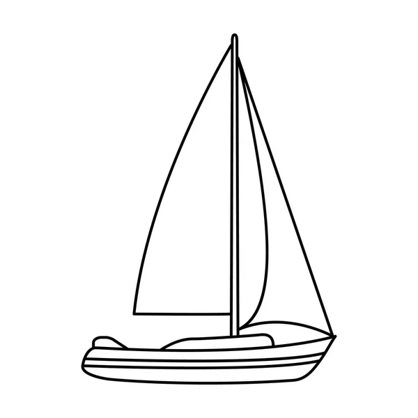 Segelboot für sailing.boat zu konkurrieren in sailing.ship und Wassertransport einzigen Symbol in Umriss Stil Vektor Symbol Stock Illustration. — Stockvektor