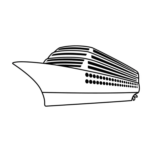 A huge cruise liner.Vehicle for travelling over long distances to a huge number of people.Ship and water transport single icon in outline style vector symbol stock illustration. — Stock Vector