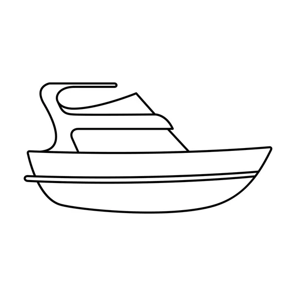 Dyra yacht för rika människor. Båt för semester och korta resor. Fartyget och vatten transport enda ikon i disposition stil vektor symbol stock illustration. — Stock vektor