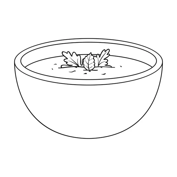 Porzellanterrine mit dem Suppen.Vegetarisches Suppenpüree aus Kürbis.Vegetarische Gerichte einziges Symbol in Umrissen Vektor-Symbol Stock Illustration. — Stockvektor