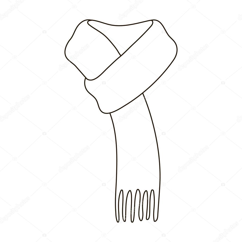 Pink warm woolscarf in ropes.Scarves and shawls single icon in outline style vector symbol stock web illustration.