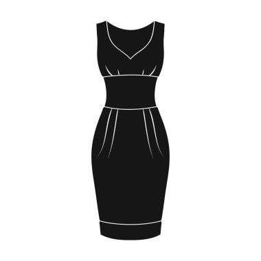 Tiyatro bir zam için kırmızı uzun gece elbisesi. Kadınlar s kolsuz elbise. Kadın tek simge siyah stil giyim sembol stok illüstrasyon vektör.