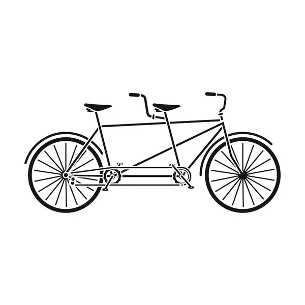 Tandem bike.Pleasure bicycle for two. Double bicycle. The ecological mode of transport.Different Bicycle single icon in black style vector symbol stock illustration. — Stock Vector