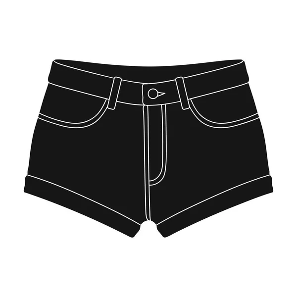 Short mulheres roxas s shorts com um elástico azul. Shorts para esportes no verão na rua.Roupas femininas ícone único em estilo preto símbolo vetorial ilustração estoque . —  Vetores de Stock