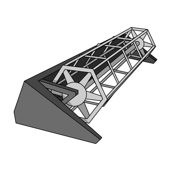 Металлическая привязка к трактору для сбора урожая. Современные сельскохозяйственные машины.Сельскохозяйственная техника одна иконка в монохромном стиле векторные символы фондовые иллюстрации . — стоковый вектор