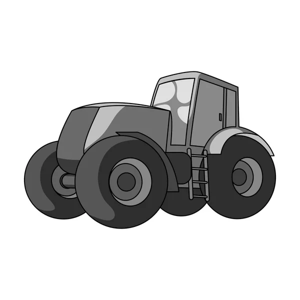 Combine harvesting .Green tractor with large wheels. Agricultural equipment for farmers.Agricultural Machinery single icon in monochrome style vector symbol stock illustration. — Stock Vector