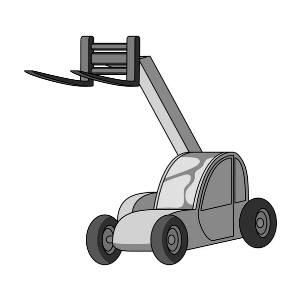 Wyciągu samochodu na załadunek ciężarówki do transportu ładunków. Rolnicze maszyny pojedynczej ikony w monochromatyczne styl wektor symbol ilustracji. — Wektor stockowy