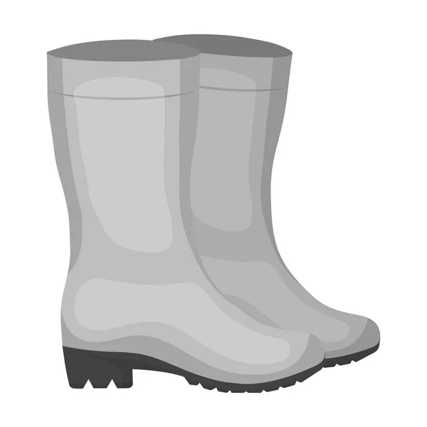 Botas impermeables de goma amarilla para que las mujeres trabajen en el jardín.Icono único de la granja y la jardinería en el estilo monocromo símbolo vectorial Stock illustration . — Archivo Imágenes Vectoriales