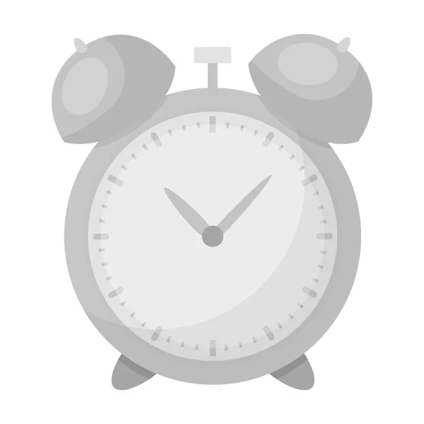 Alarm clock for vroeg wakker van de school. Kijk dus niet te laat voor school. School en onderwijs één pictogram in zwart-wit stijl vector symbool stock illustratie. — Stockvector