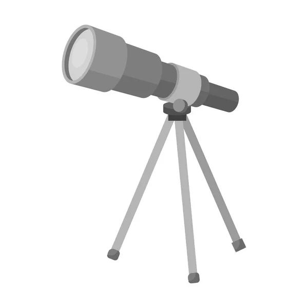 학교에 대 한 망원경으로 천문학에 대 한 장치입니다. 별 검사에 대 한 장치입니다. 흑백 스타일 벡터 기호 재고 일러스트 레이 션에 학교 및 교육 단일 아이콘. — 스톡 벡터