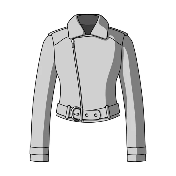 Chaquetas de cuero cortas de la juventud verde para las mujeres confiadas.La ropa de las mujeres único icono en el estilo monocromo vector símbolo stock illustration . — Vector de stock