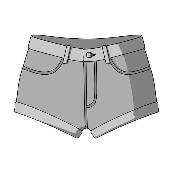 S rövid lila női rövidnadrág-kék gumiszalag. A nyáron-az utcán sport rövidnadrág. Nők ruházat egyetlen ikon-ban fekete-fehér stílus vektor szimbólum stock illusztráció. — Stock Vector