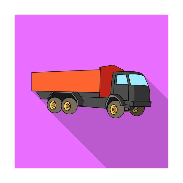 Pickup rural truck. Tow auto. Truck with orange body for the transport of agricultural crops.Agricultural Machinery single icon in flat style vector symbol stock illustration. — Stock Vector