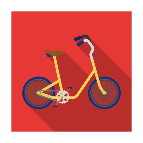 Λίγο κίτρινο παιδιά s ποδηλάτων. Ποδήλατα για παιδιά και ενός υγιεινού τρόπου ζωής. Διαφορετικό εικονίδιο ενιαίο ποδήλατο σε επίπεδη στυλ διάνυσμα σύμβολο μετοχής εικονογράφηση. — Διανυσματικό Αρχείο