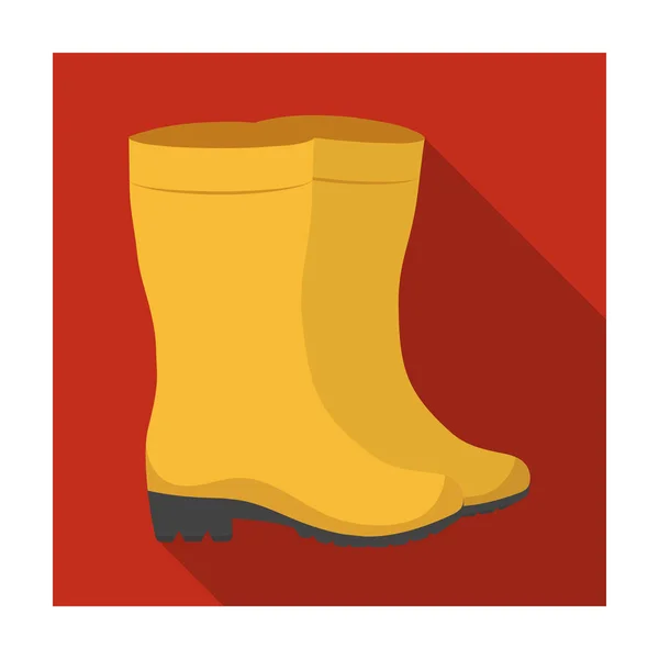 Žluté nepromokavé holínky pro ženy pro práci na zahradě. Zemědělské a zahradnické jednu ikonu v plochý vektorové ilustrace burzovní symbol. — Stockový vektor