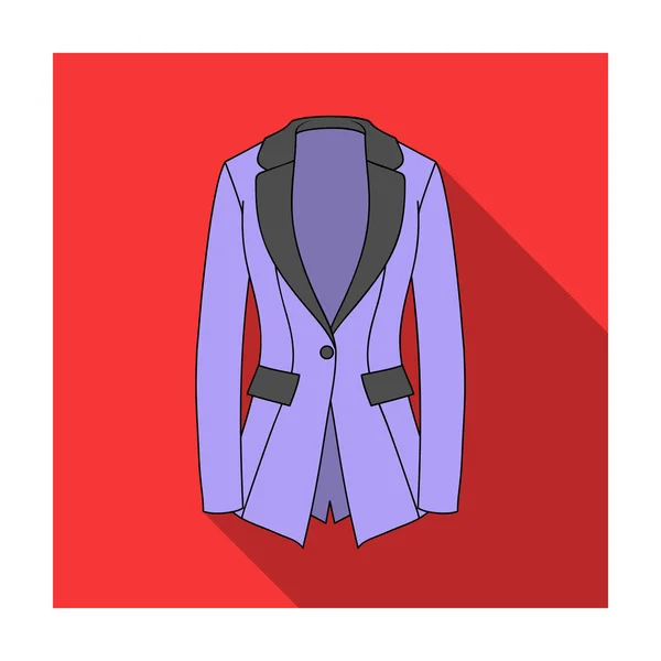 Chaqueta de mujer gris con bolsillos. Trabajo austero style.Women único icono de la ropa en el estilo plano vector símbolo stock illustration . — Archivo Imágenes Vectoriales