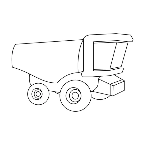 Truck with a large windshield. Agricultural Machine for  of cut plants.Agricultural Machinery single icon in outline style vector symbol stock web illustration. — Stock Vector