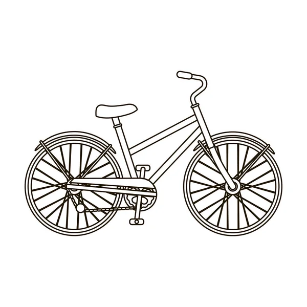 Landfrauenfahrrad. das fahrzeug eines gesunden lebensstils. Verschiedenes fahrrad einzelnes symbol im umriss stil vektorsymbol stock illustration. — Stockvektor