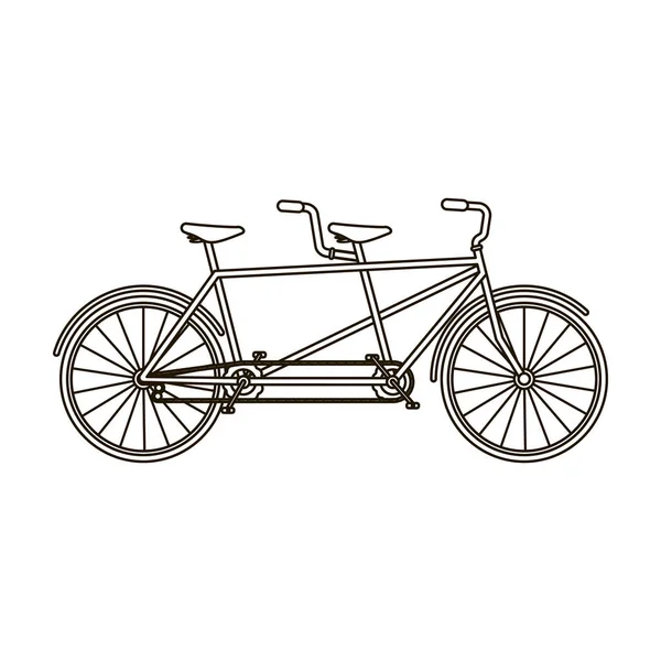 Tandemfahrrad. Freizeitfahrrad für zwei Personen. Doppelfahrrad. die ökologische Transportart. Verschiedenes Fahrrad Einzelsymbol in Umriss Stil Vektor Symbol Stock Illustration. — Stockvektor