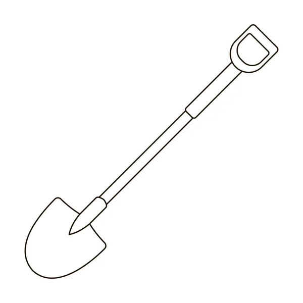 Eine metallschaufel mit einem kunststoffgriff für die arbeit im garten mit dem ground.farm and gardening single icon in outline style vektorsymbol stock illustration. — Stockvektor