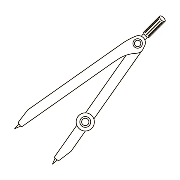 Compasses para desenho. Bússola da escola para desenhar círculos. Ícone único da escola e da educação na ilustração do estoque do símbolo do vetor do estilo do esboço . — Vetor de Stock