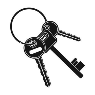 Birkaç anahtar taşı--dan hapishane hücrelerinde. Suçlular açmak için anahtarları. Hapishane tek simge siyah stil vektör simge stok çizimde.