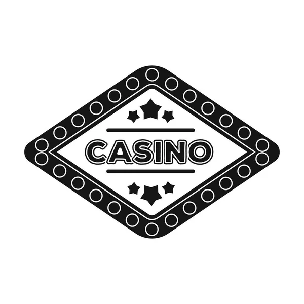 L'emblema del club di gioco con l'iscrizione del casino.Kasino singola icona in stile nero vettore simbolo stock illustrazione . — Vettoriale Stock