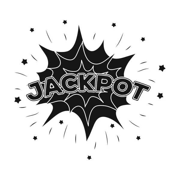 Jackpot, winst in het casino. De grootste overwinning in de game club. Kasino één pictogram in zwarte stijl vector symbool stock illustratie. — Stockvector